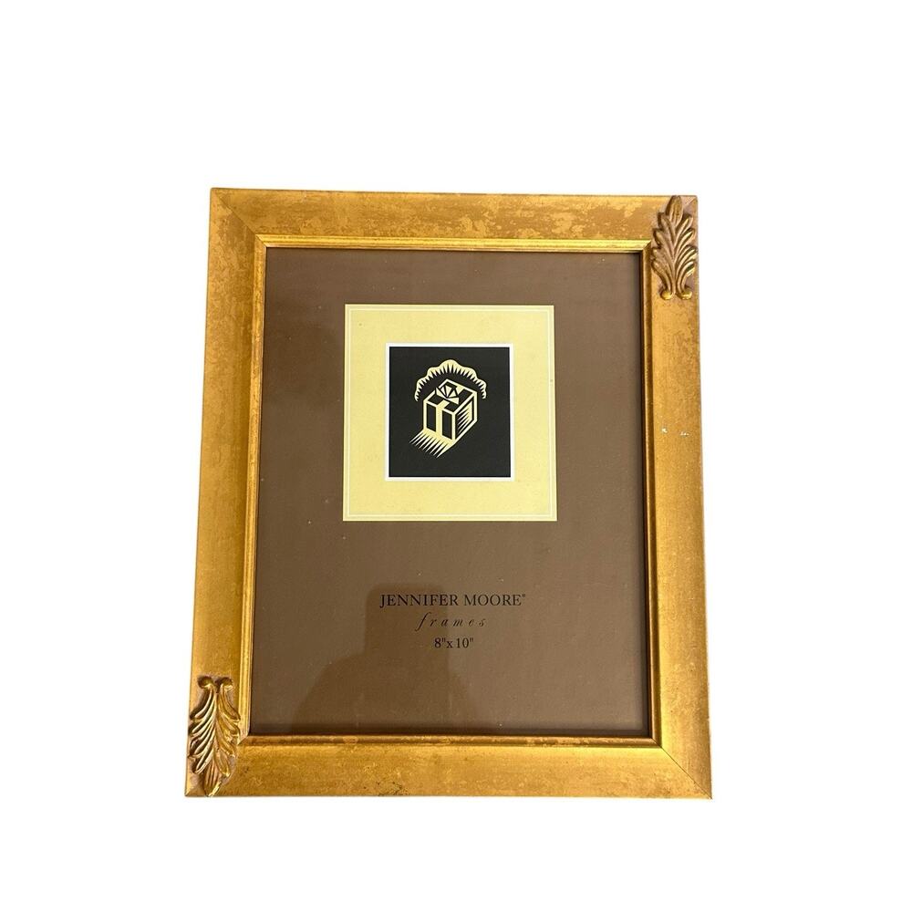 Jennifer Moore 8x10 Picture Frame Gold Ornate Resin Plastic With Glass